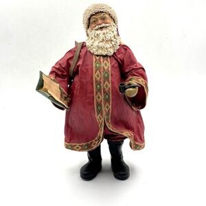VTG Clothtique by Possible Dreams Ltd. 1988 Santa with Backpack W/Pipe